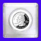.gif of a whitman 2x2 plastic coin holder with a white ring