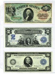 .gif of a 3 pocket archival quality currency page