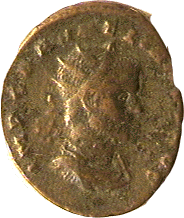 .gif of ancient coin of Roman Emperor Claudius II