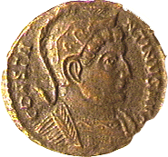 .gif of ancient coin of Roman Emperor Constantine the Great