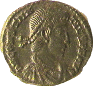 .gif of ancient coin of Roman Emperor Constantius II