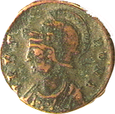 .gif of ancient coin of Romulus and Remus