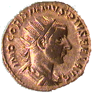 .gif of ancient coin of Roman Emperor Gordian III