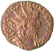.gif of ancient coin of Roman Emperor Victorinus