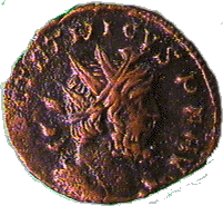 .gif of ancient coin of Roman Emperor Tetricus I