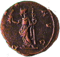 reverse .gif of ancient coin of Roman Emperor Tetricus I