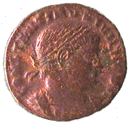 .gif of ancient coin of Roman Caesar and Emperor Constantine II