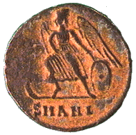 reverse .gif of ancient coin of Constantine The Great