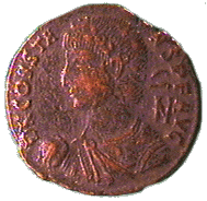 .gif of ancient coin of Roman Emperor Constans