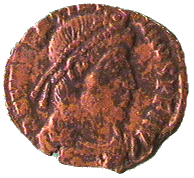 .gif og ancient coin of Roman Emperor Valentinian I
