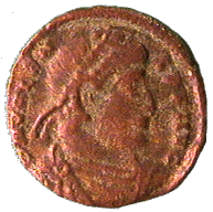 .gif of ancient coin of Roman Emperor Valens