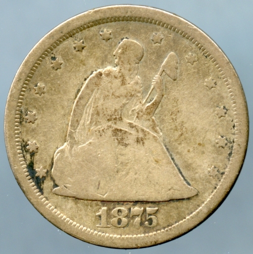 1875-S Twenty Cent Piece - Obverse - www.jakesmp.com