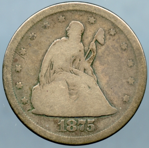 1875-S Twenty Cent Piece - Obverse - www.jakesmp.com