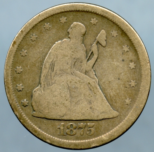 1875-S Twenty Cent Piece - Obverse - www.jakesmp.com
