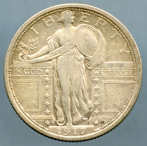 1917-S Type 1 Standing Quarter - Obverse - www.jakesmp.com