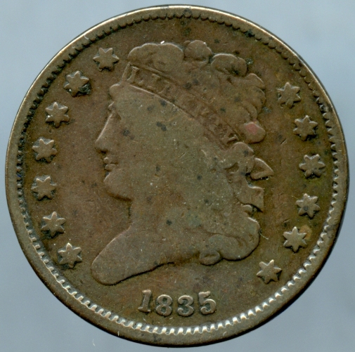1835 Half Cent - Obverse - www.jakesmp.com