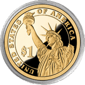 .gif of the reverse of a presidebtial dollar coin in a ait-tite coin holder