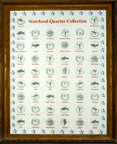 .gif of a marcus oak frame statehood quarter display
