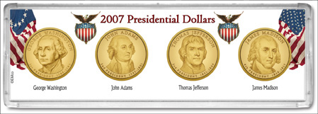 .gif of Marcus 4 coin presidential dollar coin holder